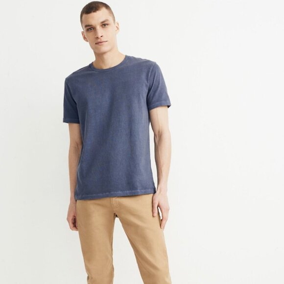 Madewell Garment-Dyed Allday Crewneck Tee Dark Baltic Cotton Short Sleeve XXL - Picture 1 of 8